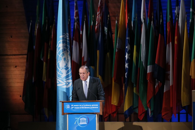 Lavrov govori tokom 38. sednice Generalne konferencije UNESCO