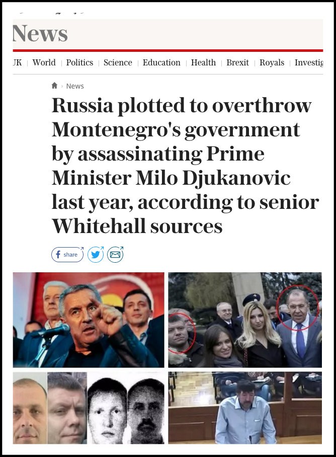 Foreign media about the involvement of Russian service in an attempted terrorist attack in Montenegro on election day on 16th October