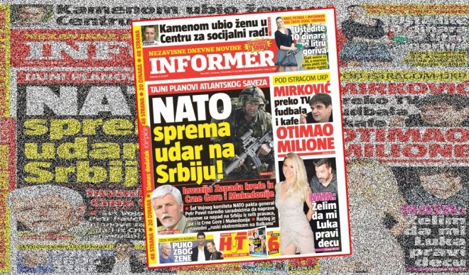 Ko čita tabloide, a zna šta oni predstavljaju, može da ima samo jedan zaključak: NATO nasrće na Srbiju, a Rusija je brani.